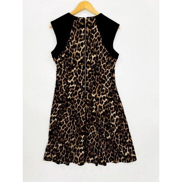 Spense Dress Women's Size 10 Black Animal Cheetah Print A Line Sleeveless Career - Picture 2 of 9